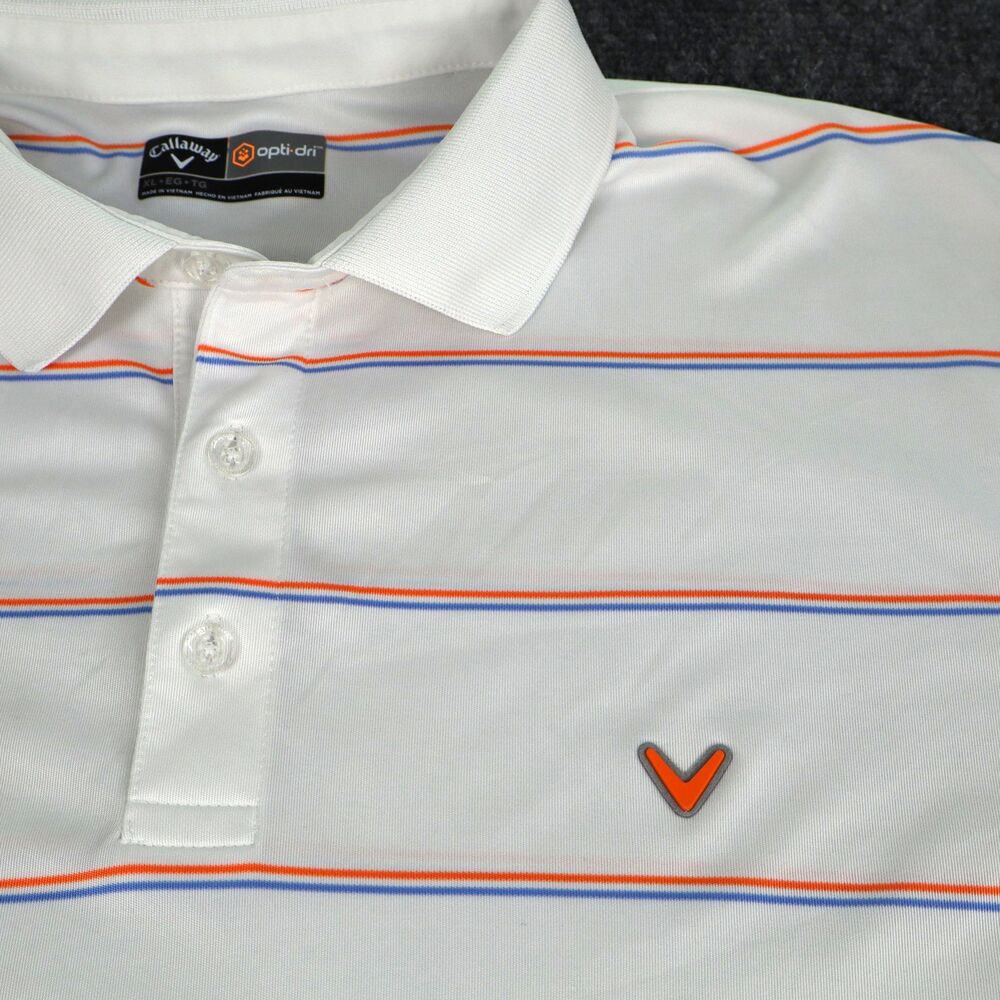 Callaway Golf Polo Men’s XL Blue White Mini-Check Opti-Dri Performance
